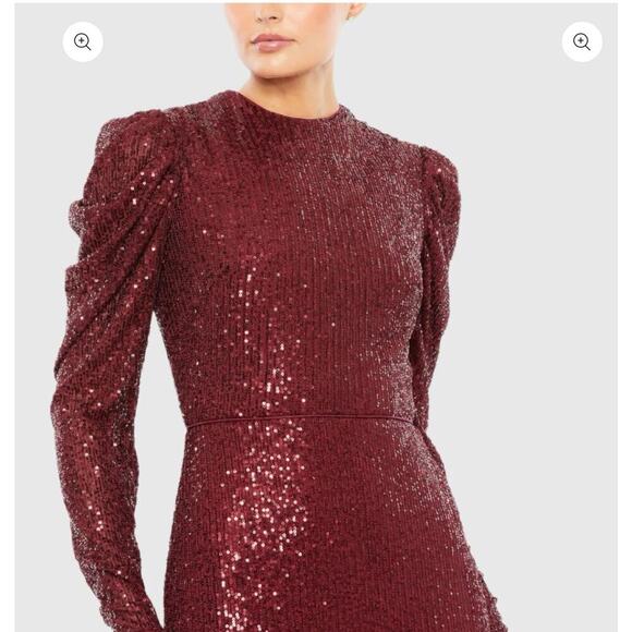 IEENA for Mac Duggal Wine Sequin Gown Style 26692 Size 12 NWT - Picture 3 of 8